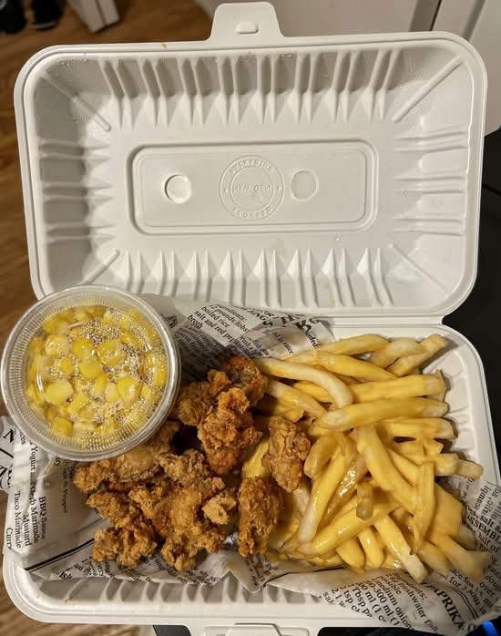 POPCORN CHICKEN + CHEESE FRIES + SWEET CORN 雞米花/芝士薯條/玉米杯